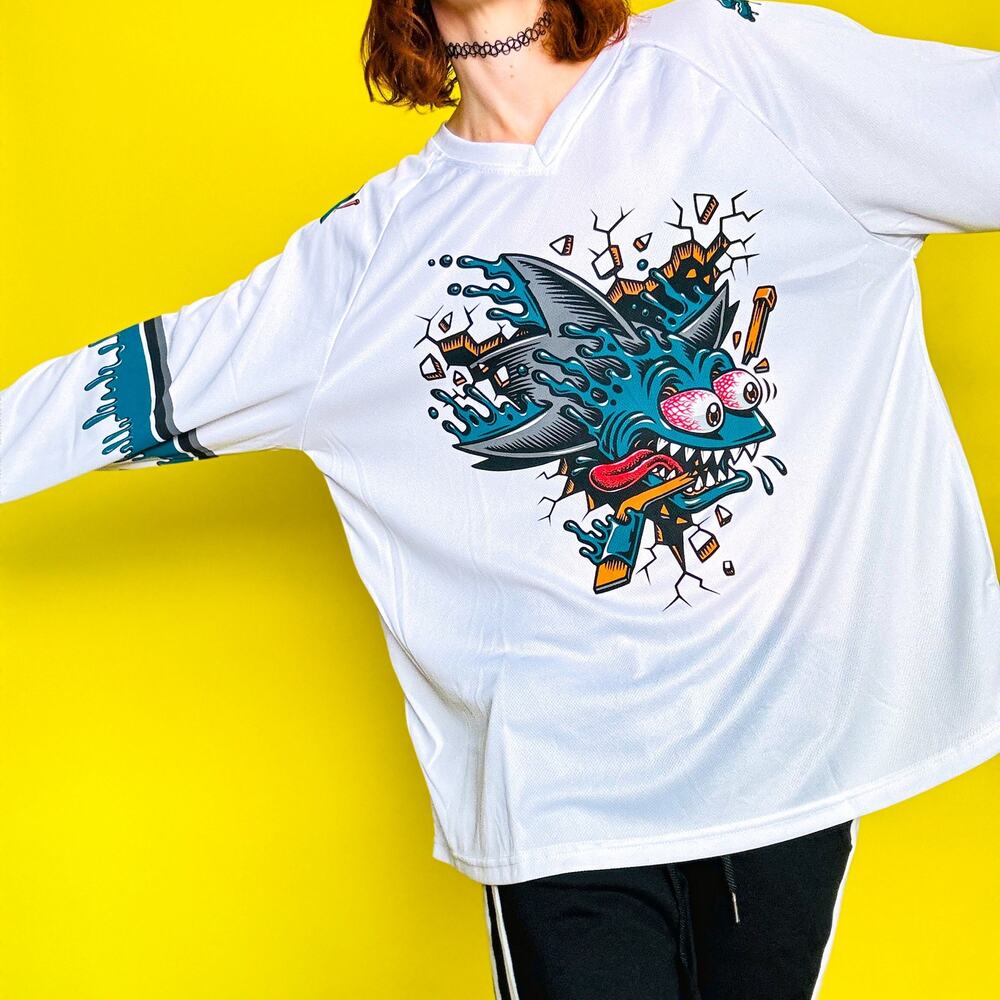Jimbo Phillips Blue NHL Graphic Hockey Jersey